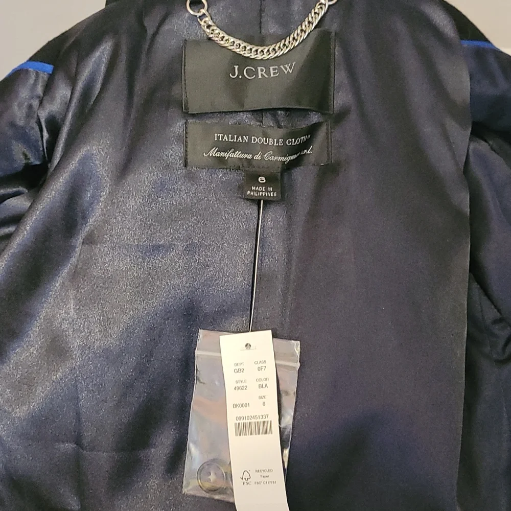 J. Crew Women's Black Wool Blend Pea Coat - Picture 9 of 9